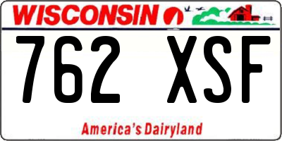 WI license plate 762XSF
