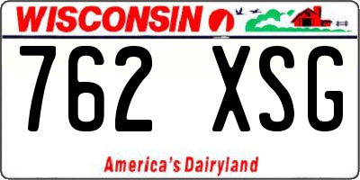 WI license plate 762XSG