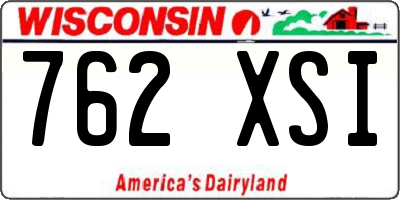 WI license plate 762XSI