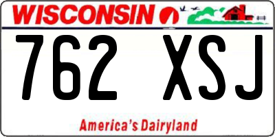 WI license plate 762XSJ