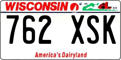 WI license plate 762XSK
