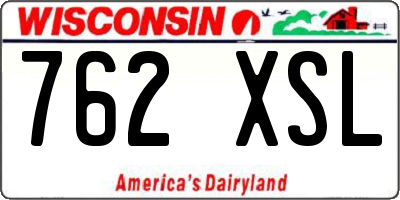WI license plate 762XSL