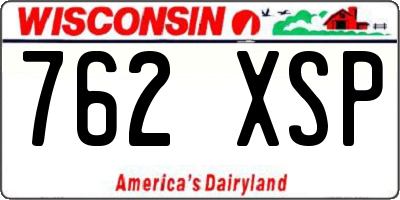 WI license plate 762XSP