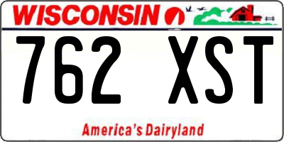 WI license plate 762XST