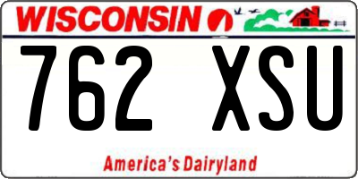 WI license plate 762XSU