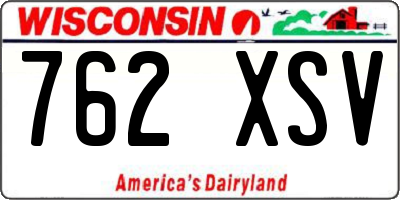 WI license plate 762XSV