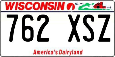 WI license plate 762XSZ
