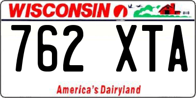 WI license plate 762XTA