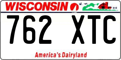 WI license plate 762XTC
