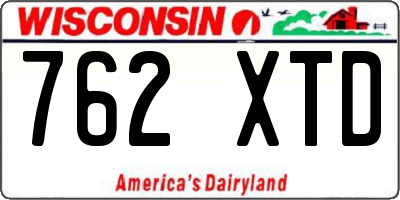 WI license plate 762XTD