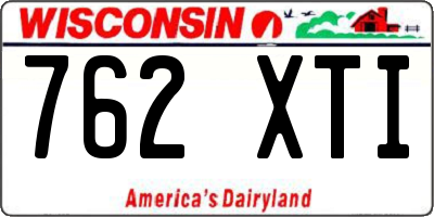 WI license plate 762XTI