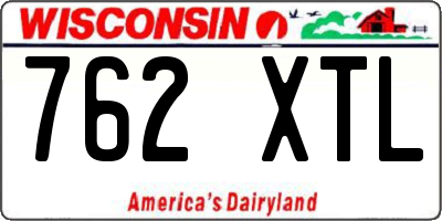 WI license plate 762XTL