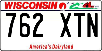 WI license plate 762XTN