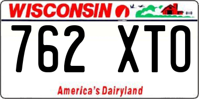 WI license plate 762XTO