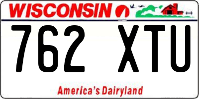 WI license plate 762XTU