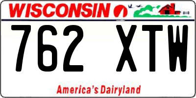 WI license plate 762XTW