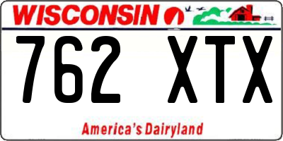 WI license plate 762XTX