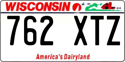 WI license plate 762XTZ