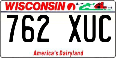 WI license plate 762XUC