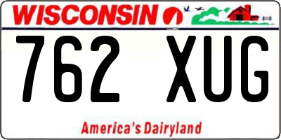 WI license plate 762XUG