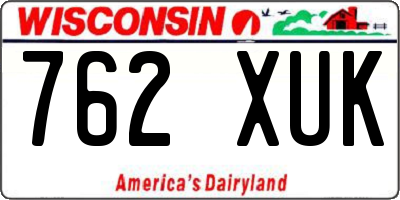 WI license plate 762XUK
