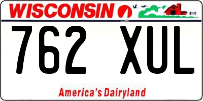 WI license plate 762XUL