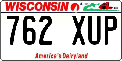 WI license plate 762XUP
