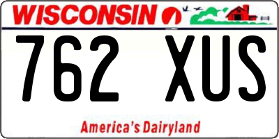 WI license plate 762XUS