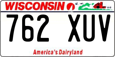 WI license plate 762XUV
