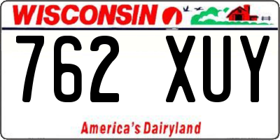 WI license plate 762XUY