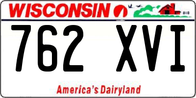 WI license plate 762XVI