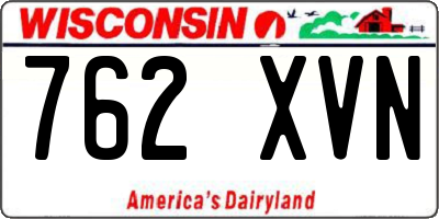 WI license plate 762XVN