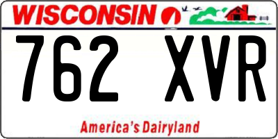WI license plate 762XVR