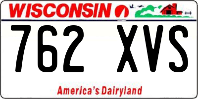 WI license plate 762XVS