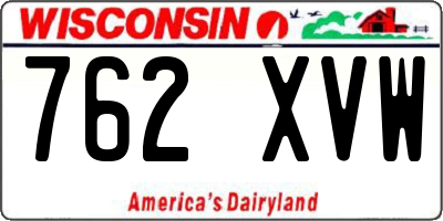 WI license plate 762XVW