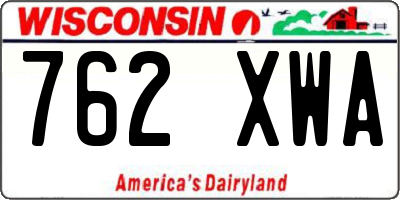 WI license plate 762XWA