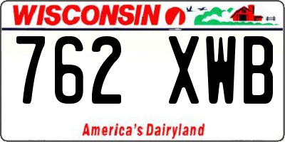 WI license plate 762XWB