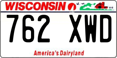 WI license plate 762XWD