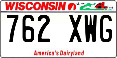 WI license plate 762XWG
