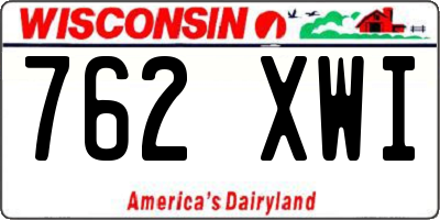 WI license plate 762XWI