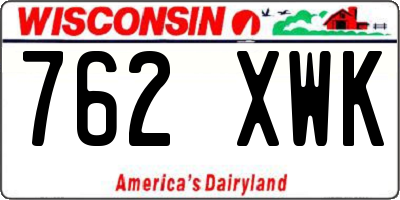 WI license plate 762XWK