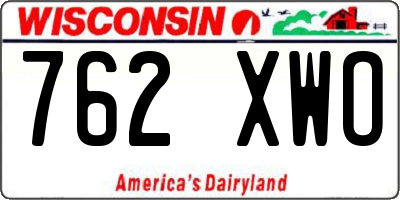 WI license plate 762XWO