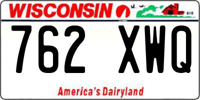 WI license plate 762XWQ