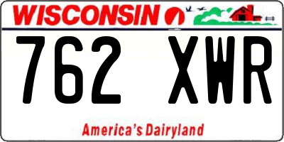 WI license plate 762XWR