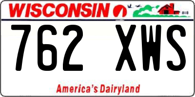 WI license plate 762XWS