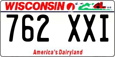 WI license plate 762XXI