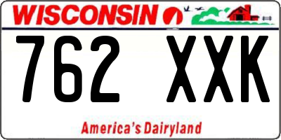 WI license plate 762XXK