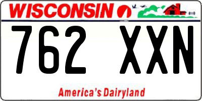 WI license plate 762XXN