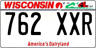 WI license plate 762XXR