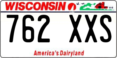 WI license plate 762XXS